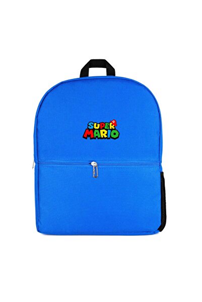 CrowsGate Super Mario Logo Backpack Blue Color