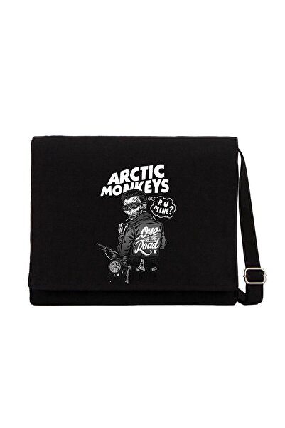 CrowsGate Geantă Messenger neagră Arctic Monkeys Skull Rider Geantă Messenger...