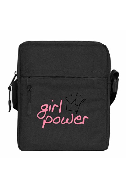 CrowsGate Girl Power Shoulder Bag Black Color