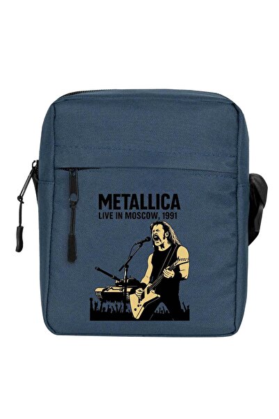 CrowsGate Geantă de umăr Metallica Live în Moscova, culoare bleumarin