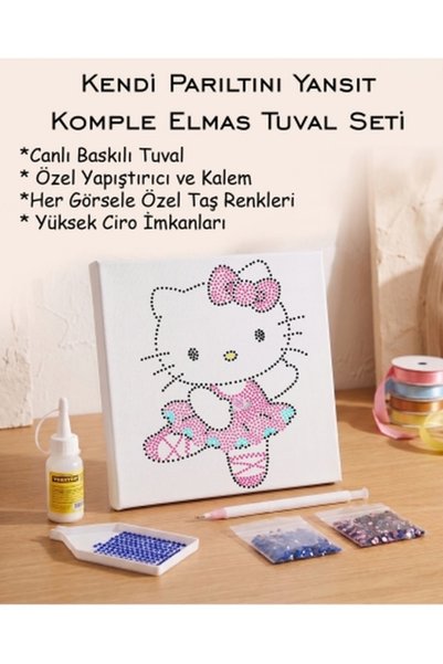 designelfida 5D Diamond Painting Taş Döşeme Tablo Seti 20x20 cm - Tüm Malzeme...