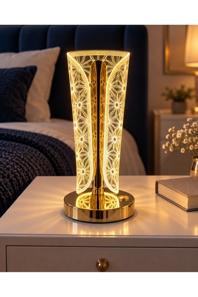 Ta-Fu Global USB ŞARJLI DOKUNMATİK LED GECE VE MASA LAMBASI 3 FONSİYONLU 21 CM