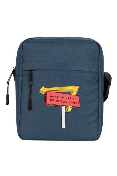 CrowsGate We Couldn'T See the Sun Shoulder Bag Navy Blue Color