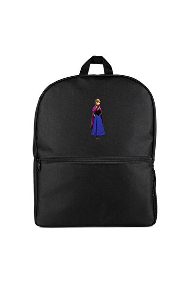CrowsGate Rucsac cu siluetă Anna din Frozen, culoare neagră