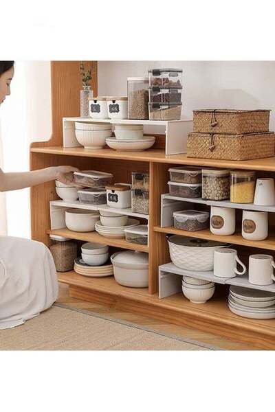 Generic Brand YIJIA HOME GOODS Expandable Kitchen Racks, Stackable Cabinet Ra...
