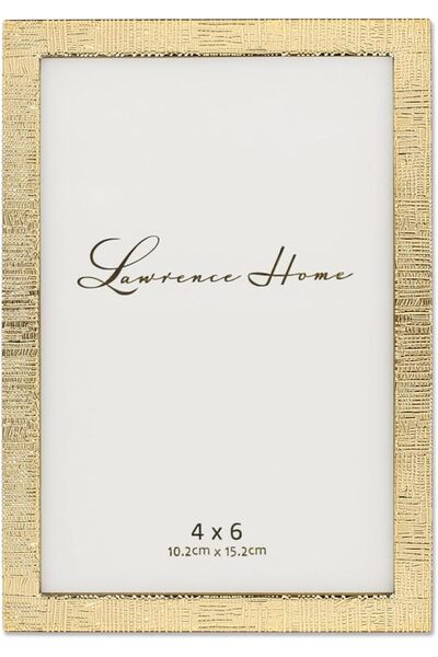 Lawrence Frames إطار صورة معدني فضي مقاس 4 بوصات × 6 بوصات مع نمط الكتان (712...