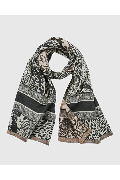 VERDE Γυναικεία Εσάρπα 06-0001380 Animal Print Μαύρο