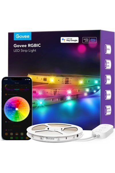 Govee RGBIC Alexa LED Strip Light 32.8ft, Smart WiFi LED Lights Work with Ale...