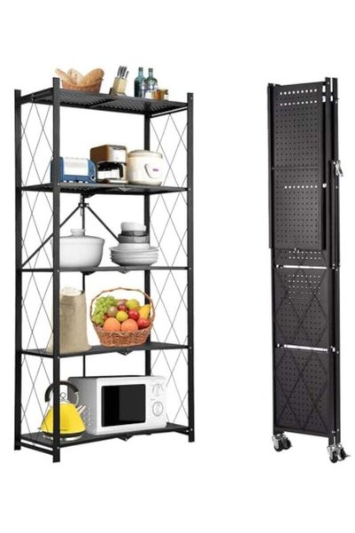 Generic Brand Arabest 5 Tier Heavy Duty Storage Rack Foldable Kitchen Shelf F...