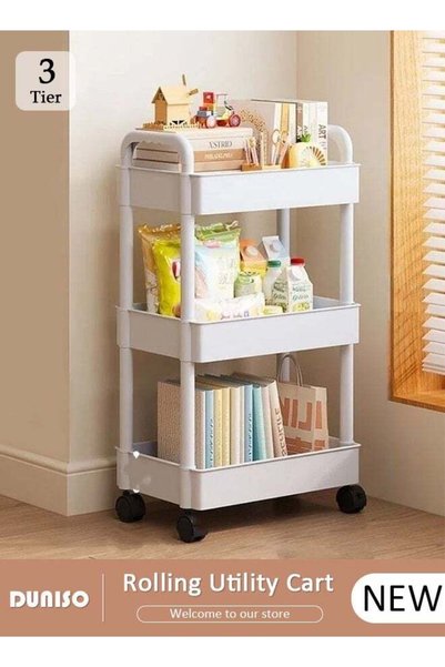 Generic Brand DUNISO 3 Tier Rolling Utility Cart Multifunctional Storage Orga...
