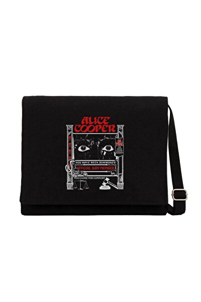 CrowsGate Alice Cooper Too Close for Comfort Eyes Black Canvas Messenger Bag