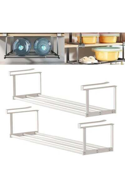 Generic Brand DUNISO 2Pcs Telescopic Shoe Shelf,Under Cabinet Shoe Rack,Slimd...