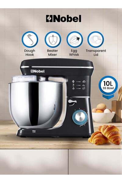 Generic Brand Nobel Stand Mixer with 10 Litres Stainless Steel Bowl, Full Cop...