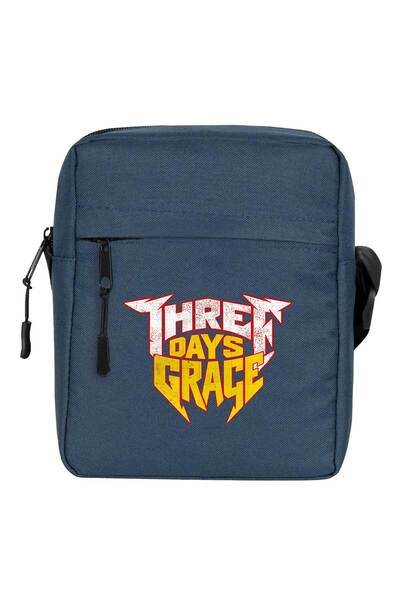 CrowsGate Three Days Grace Text Color Shoulder Bag Navy Blue Color