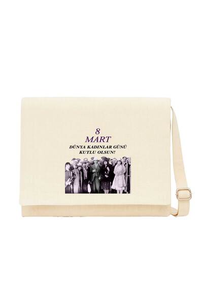 CrowsGate Ataturk and the Republic Women's Cream Canvas Messenger Bag