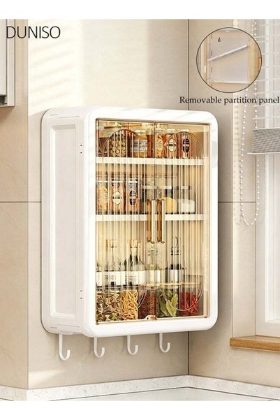 Generic Brand DUNISO Wall Mounted Kitchen Storage Cabinet, Plastic Spice Rack...