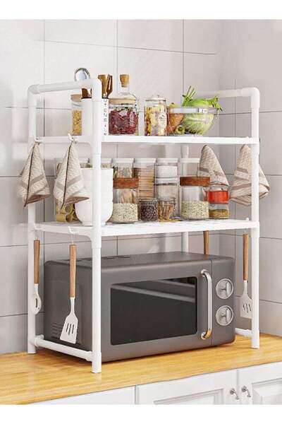 Generic Brand DUNISO 3-Tier Kitchen Storage Rack with Side Hooks , Multifunct...