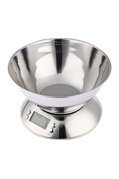 Generic Brand CAMRY Digital Food Scale With Bowl Silver 8.46 x 8.46 x 5.7inch