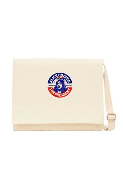 CrowsGate Alice Cooper for President Cream Canvas Messenger Bag