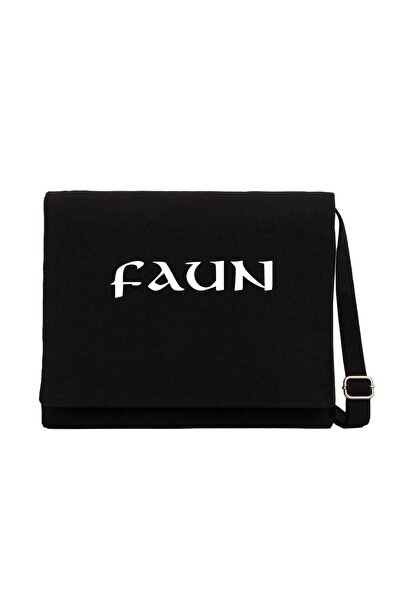 CrowsGate Faun Text Logo Crna platnena torba za poruke