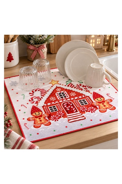 OEM Prosop Uscător de Bucătărie de Crăciun 45x40 cm cu Căsuță Gingerbread – A...