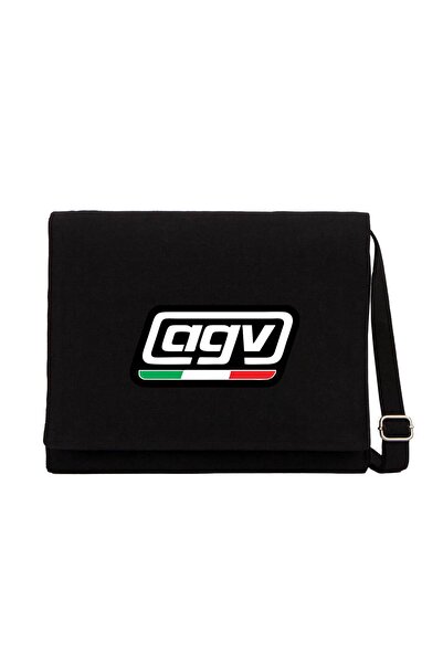 CrowsGate AGV Italija Logo Crna Kurirska Torba Crna Platnena Kurirska Torba