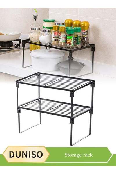Generic Brand DUNISO 2 Pcs Kitchen storage rack, stackable iron seasoning rac...