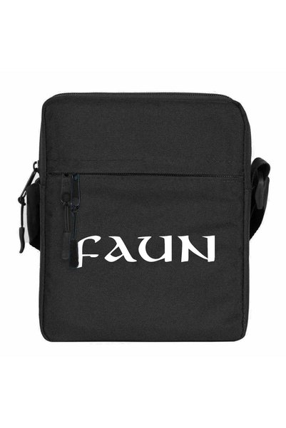 CrowsGate Geantă de umăr cu logo Faun Text Culoare Neagră