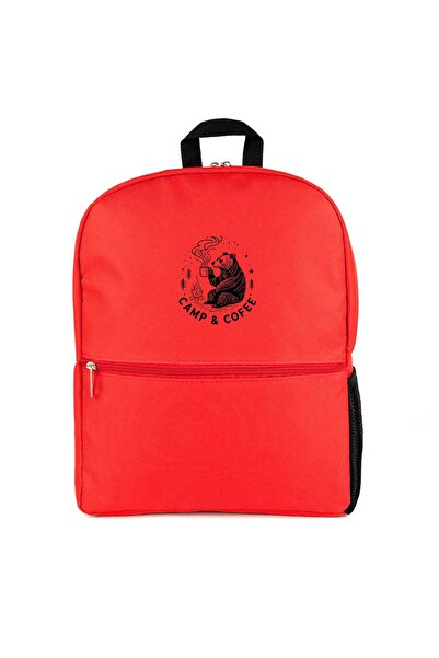 CrowsGate Camp Coffe Bear Backpack Red Color