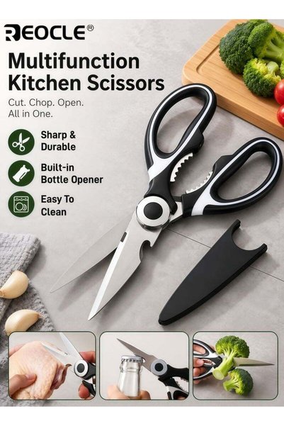 Generic Brand REOCLE Heavy-Duty Kitchen Shears Stainless Steel Food Scissors ...
