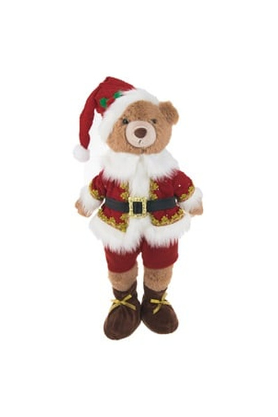 OEM Christmas Decorative Figurine Santa Claus Bear in Red Coat 52cm