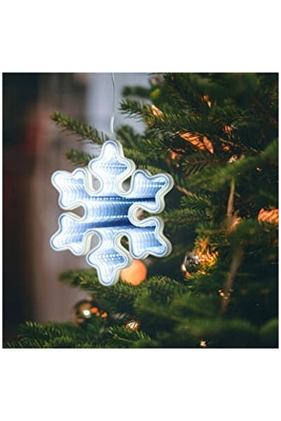 OEM Christmas Decoration Snowflake Mirror with Infinity Effect LED 14.5x14.5cm