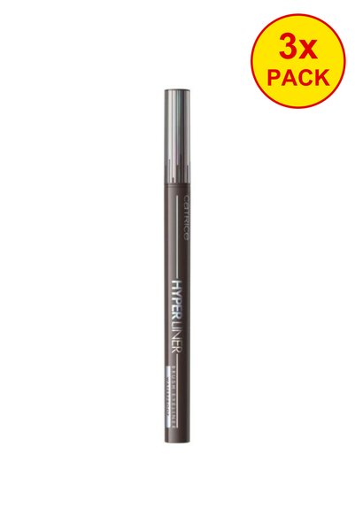 Catrice 3x PACK Waterproof Hyper Liner Brush Eyeliner - 020 · Dark Mocca,