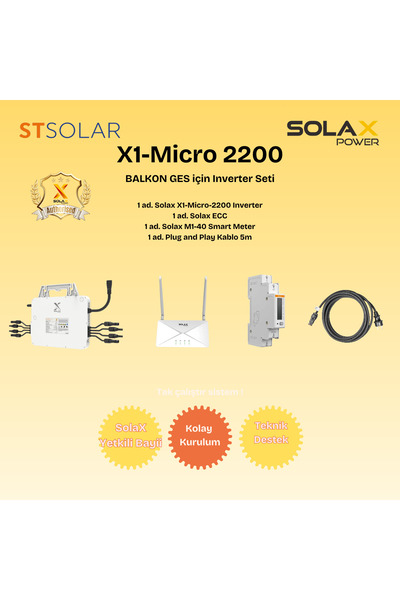 SOLAX BALKON GÜNEŞ ENERJİSİ ( GES ) İÇİN MICRO INVERTER SETİ 2200W