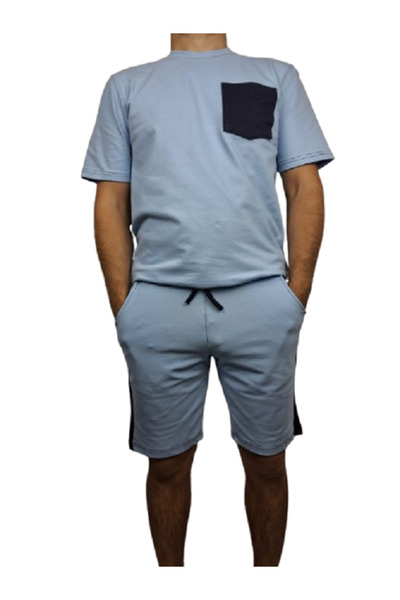 YAI I TITIE Set de Casa Barbati YAI I TITIE, Tricou si Pantaloni Scurti, Bleu...