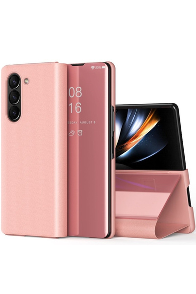 XGSM Husă Clear View pentru Samsung Galaxy Z Fold 5 5G, Rose Gold