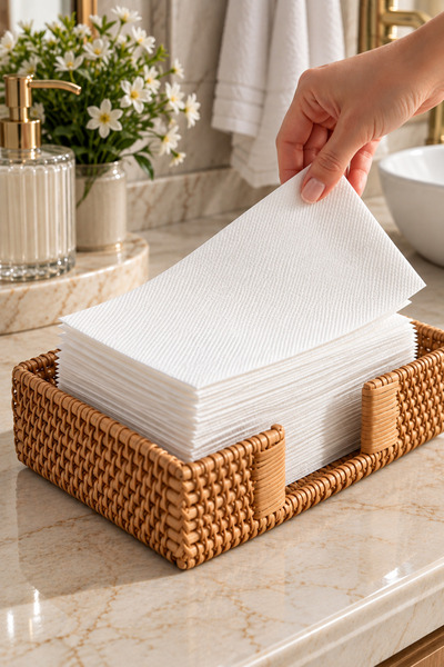 NapkinStore Misafir Banyo El Havlusu Extra Kalın Premium 30*40cm 1/6 Katlı - ...