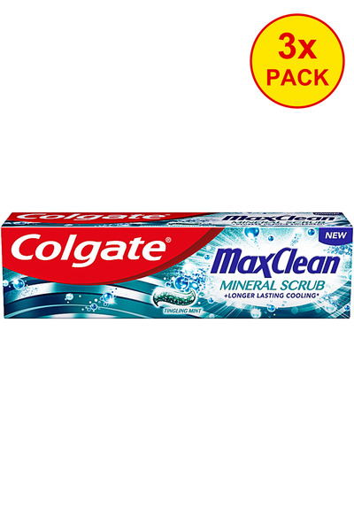 Colgate 3x PACK Pasta de dinti, Max Clean Mineral Scrub, 75ml