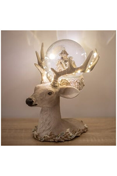 OEM Коледна декоративна фигурка глава на елен с LED 17x21x22см