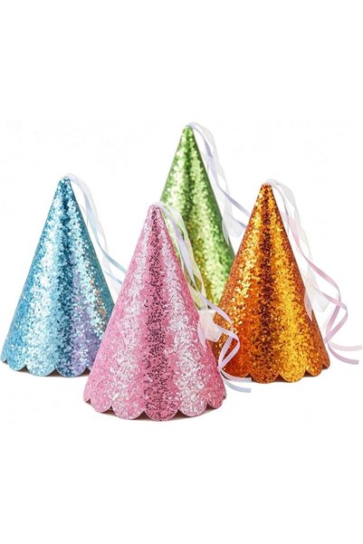 TERRIFI Princess Party Hats for Birthdays and Bridal Showers, 12 Pcs Glitter ...