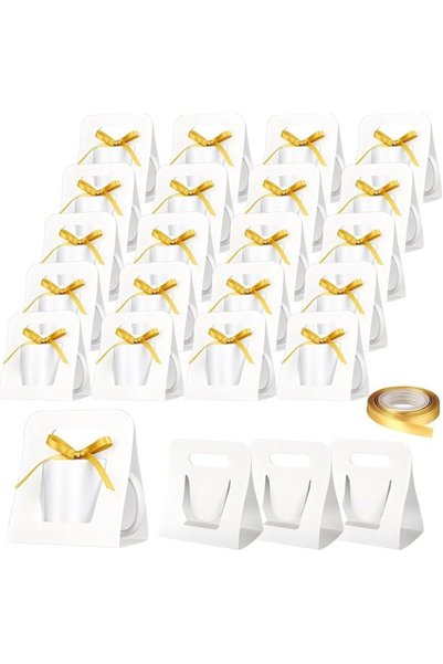 KASTWAVE 24 Pack White 11oz Coffee Mug Gift Boxes with 1 Roll Ribbon – Bulk S...