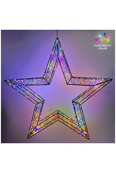 OEM Stea Metalica Decorativa Flash 500 LED 36x6x36cm - Lumina Colorata