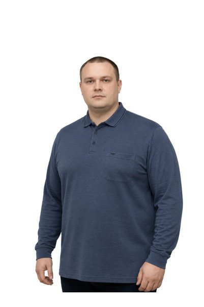 TURHAN TRİKO Melanj Indigo Large Size Men's Pique Sweatshirt