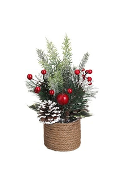 OEM Christmas Decoration Branches Cones Berries Snowdrops in Pot Ø20x30cm