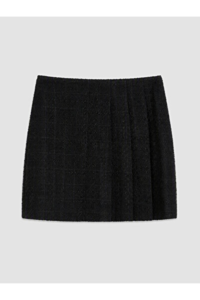 LC Waikiki Fusta mini din tweed plisat Sparkling Choices de la Shining Store