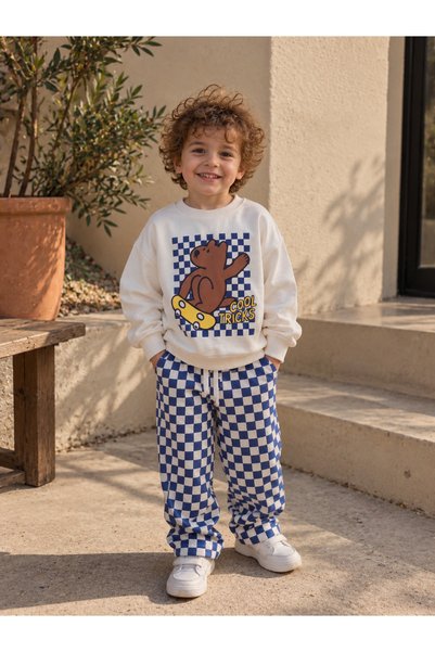 Cool Tricks Damalı Çocuk Sweatshirt TakıM