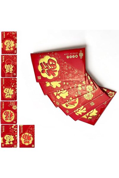 Duomama 36PCS 2026 Lunar New Year Red Envelopes Elegant Gold Embossed Patterns