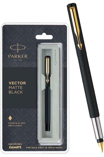 Parker قلم حبر فيكتور جي تي، أسود غير لامع