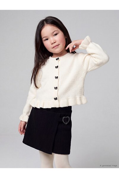 LC Waikiki Rmz Gi̇yi̇m Farkiyla Zero Roba Collar Girls' Cardigan