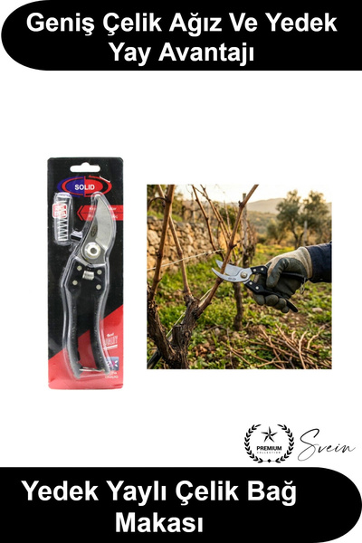 Svein # Tie Scissors Steel Tie Pruning Shears with Wide Mouth and Spare Sprin...